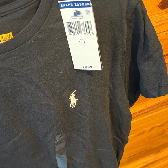 Ralph Lauren Polo Black Tee with White Logo - Picture 3 of 3